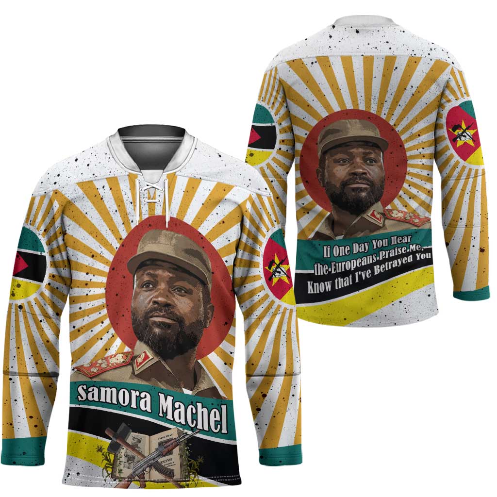 Samora Machel Hockey Jersey Radiant Sunburst Bold Anti-Colonial Quote Mozambique Liberation - African Revolutionary Art - African Pride
