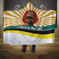 Samora Machel Hooded Blanket Radiant Sunburst Bold Anti-Colonial Quote Mozambique Liberation - African Revolutionary Art - African Pride