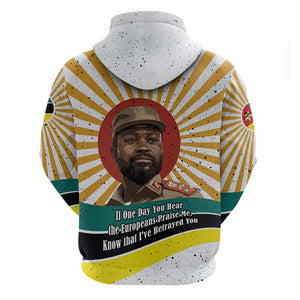 Samora Machel Hoodie Radiant Sunburst Bold Anti-Colonial Quote Mozambique Liberation - African Revolutionary Art - African Pride