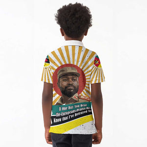 Samora Machel Kid Polo Shirt Radiant Sunburst Bold Anti-Colonial Quote Mozambique Liberation - African Revolutionary Art - African Pride