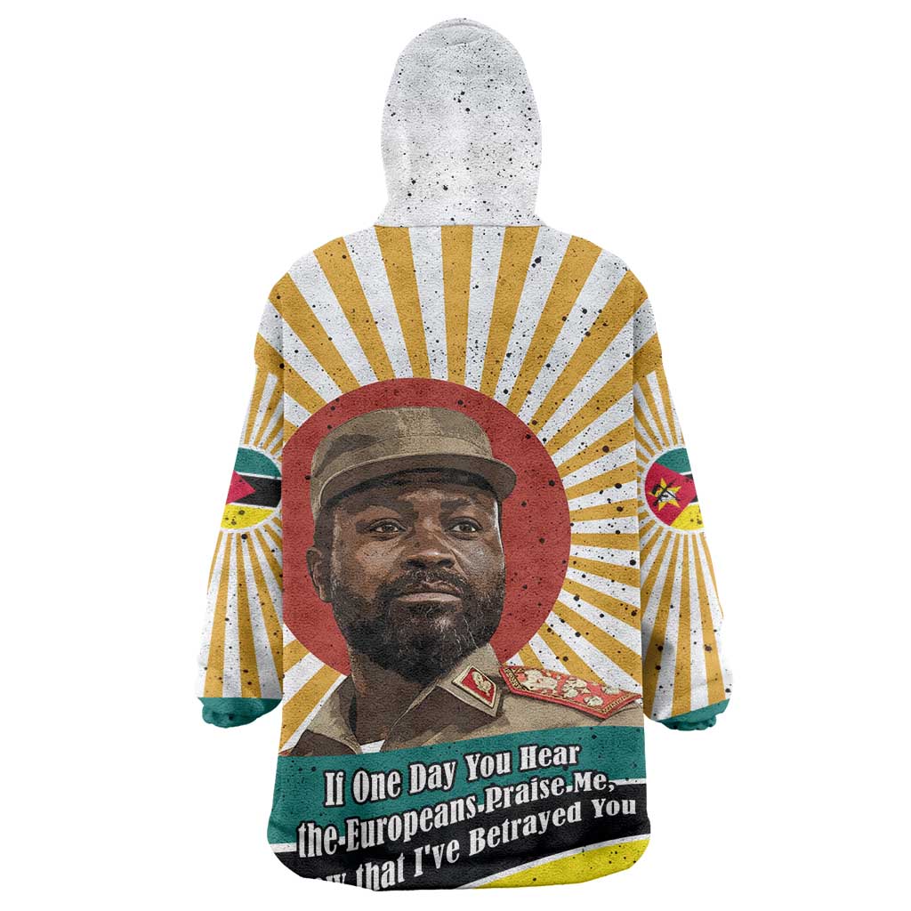 Samora Machel Kid Wearable Blanket Hoodie Radiant Sunburst Bold Anti-Colonial Quote Mozambique Liberation - African Revolutionary Art - African Pride