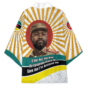 Samora Machel Kimono Radiant Sunburst Bold Anti-Colonial Quote Mozambique Liberation - African Revolutionary Art - African Pride