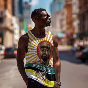 Samora Machel Men Tank Top Radiant Sunburst Bold Anti-Colonial Quote Mozambique Liberation - African Revolutionary Art - African Pride
