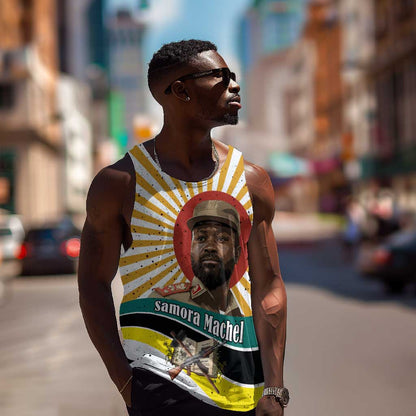 Samora Machel Men Tank Top Radiant Sunburst Bold Anti-Colonial Quote Mozambique Liberation - African Revolutionary Art - African Pride