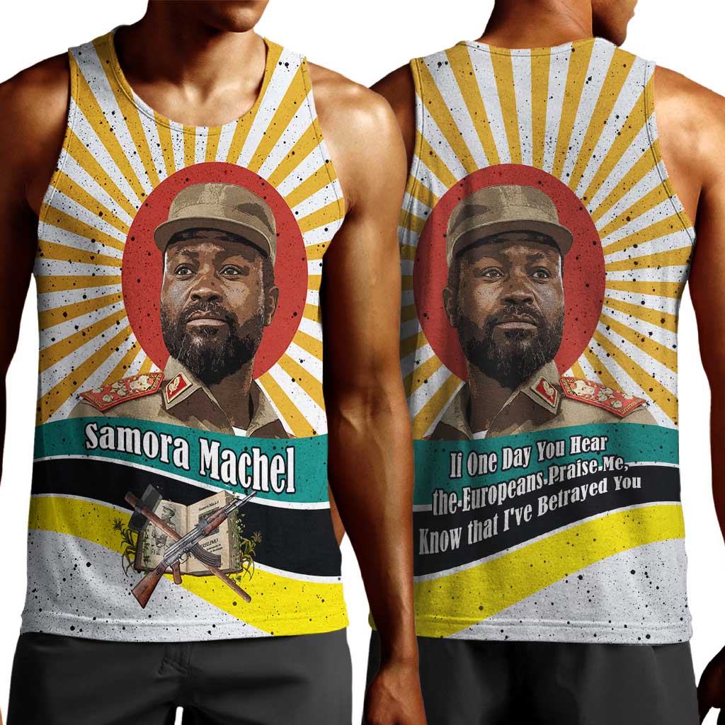 Samora Machel Men Tank Top Radiant Sunburst Bold Anti-Colonial Quote Mozambique Liberation - African Revolutionary Art - African Pride