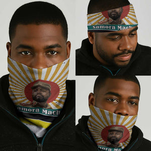 Samora Machel Neck Gaiter Radiant Sunburst Bold Anti-Colonial Quote Mozambique Liberation - African Revolutionary Art - African Pride