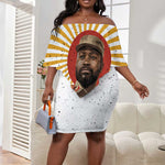 Samora Machel Off Shoulder Short Dress Radiant Sunburst Bold Anti-Colonial Quote Mozambique Liberation - African Revolutionary Art - African Pride