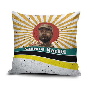 Samora Machel Pillow Cover Radiant Sunburst Bold Anti-Colonial Quote Mozambique Liberation - African Revolutionary Art - African Pride