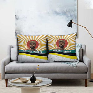 Samora Machel Pillow Cover Radiant Sunburst Bold Anti-Colonial Quote Mozambique Liberation - African Revolutionary Art - African Pride