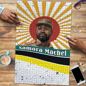 Samora Machel Puzzle Radiant Sunburst Bold Anti-Colonial Quote Mozambique Liberation - African Revolutionary Art - African Pride