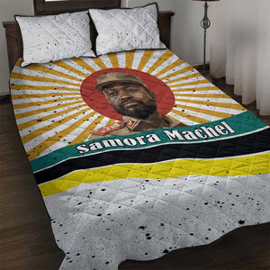 Samora Machel Quilt Bed Set Radiant Sunburst Bold Anti-Colonial Quote Mozambique Liberation - African Revolutionary Art - African Pride