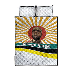 Samora Machel Quilt Bed Set Radiant Sunburst Bold Anti-Colonial Quote Mozambique Liberation - African Revolutionary Art - African Pride