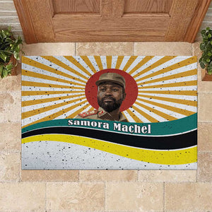 Samora Machel Rubber Doormat Radiant Sunburst Bold Anti-Colonial Quote Mozambique Liberation - African Revolutionary Art - African Pride