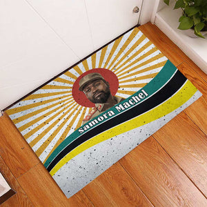Samora Machel Rubber Doormat Radiant Sunburst Bold Anti-Colonial Quote Mozambique Liberation - African Revolutionary Art - African Pride