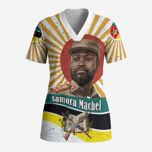 Samora Machel Scrub Top Radiant Sunburst Bold Anti-Colonial Quote Mozambique Liberation - African Revolutionary Art - African Pride