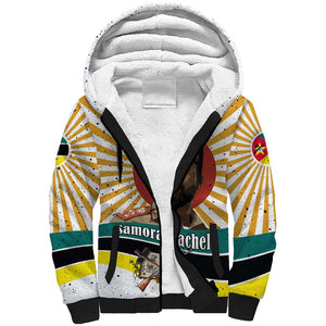 Samora Machel Sherpa Hoodie Radiant Sunburst Bold Anti-Colonial Quote Mozambique Liberation - African Revolutionary Art - African Pride