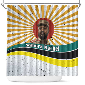 Samora Machel Shower Curtain Radiant Sunburst Bold Anti-Colonial Quote Mozambique Liberation - African Revolutionary Art - African Pride