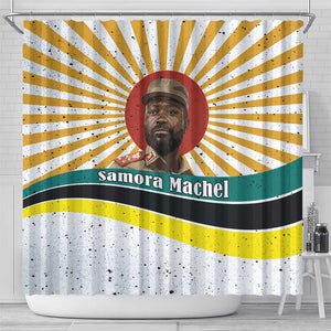 Samora Machel Shower Curtain Radiant Sunburst Bold Anti-Colonial Quote Mozambique Liberation - African Revolutionary Art - African Pride