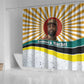 Samora Machel Shower Curtain Radiant Sunburst Bold Anti-Colonial Quote Mozambique Liberation - African Revolutionary Art - African Pride