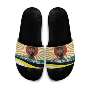 Samora Machel Slide Sandals Radiant Sunburst Bold Anti-Colonial Quote Mozambique Liberation - African Revolutionary Art - African Pride