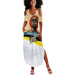Samora Machel Summer Maxi Dress Radiant Sunburst Bold Anti-Colonial Quote Mozambique Liberation - African Revolutionary Art - African Pride