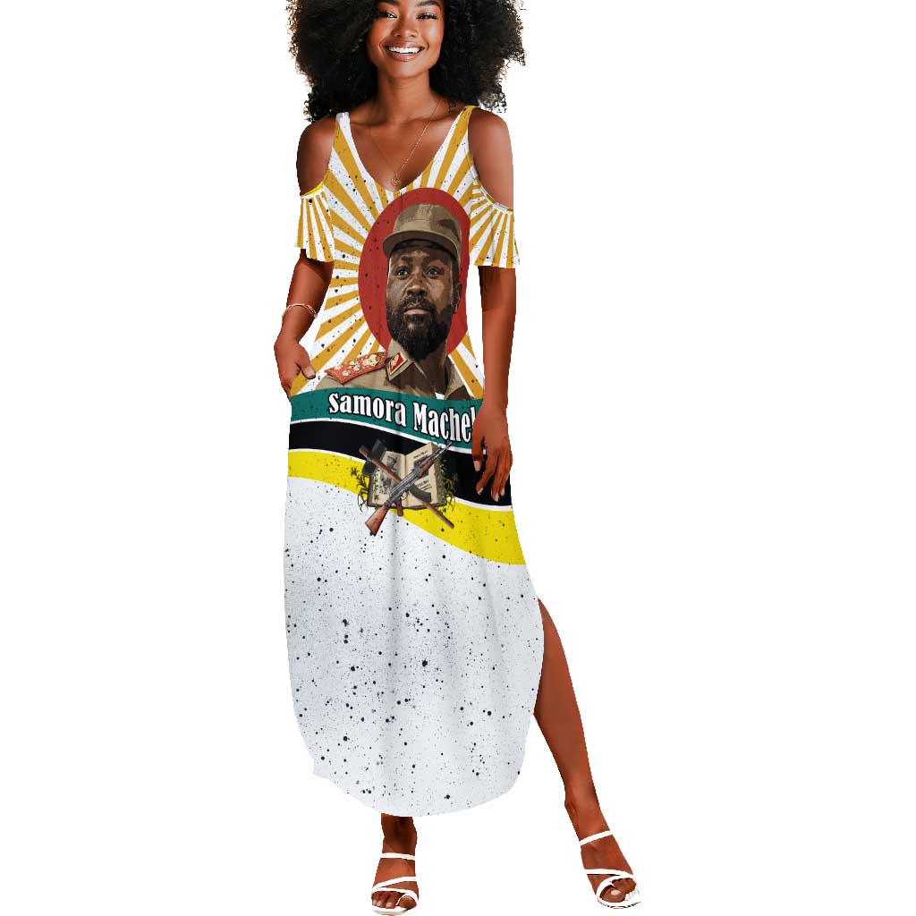 Samora Machel Summer Maxi Dress Radiant Sunburst Bold Anti-Colonial Quote Mozambique Liberation - African Revolutionary Art - African Pride