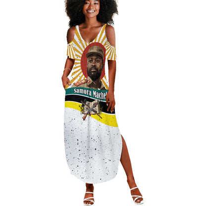 Samora Machel Summer Maxi Dress Radiant Sunburst Bold Anti-Colonial Quote Mozambique Liberation - African Revolutionary Art - African Pride