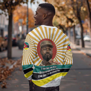Samora Machel Sweatshirt Radiant Sunburst Bold Anti-Colonial Quote Mozambique Liberation - African Revolutionary Art - African Pride