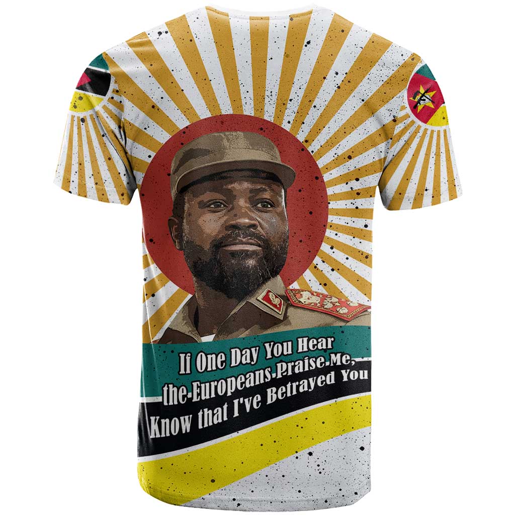 Samora Machel T shirt Radiant Sunburst Bold Anti-Colonial Quote Mozambique Liberation - African Revolutionary Art - African Pride