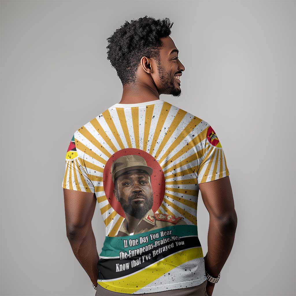 Samora Machel T shirt Radiant Sunburst Bold Anti-Colonial Quote Mozambique Liberation - African Revolutionary Art - African Pride