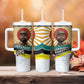 Samora Machel Tumbler With Handle Radiant Sunburst Bold Anti-Colonial Quote Mozambique Liberation - African Revolutionary Art - African Pride