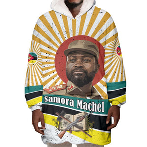 Samora Machel Wearable Blanket Hoodie Radiant Sunburst Bold Anti-Colonial Quote Mozambique Liberation - African Revolutionary Art - African Pride