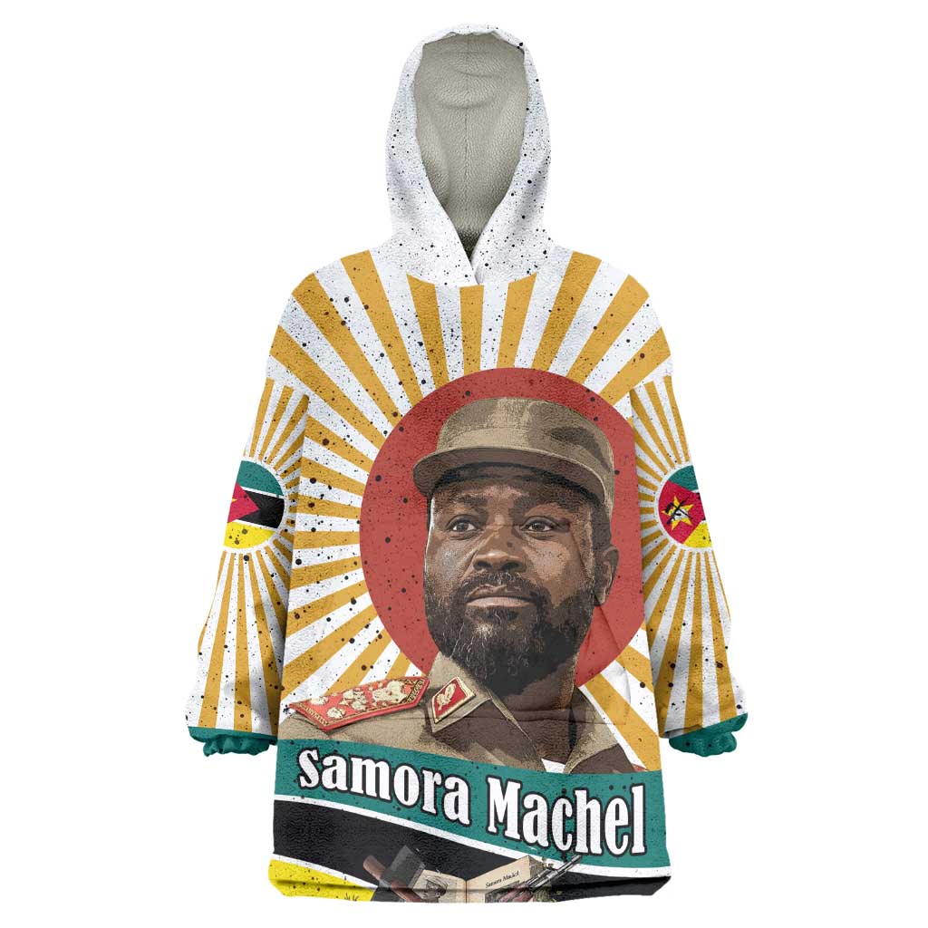 Samora Machel Wearable Blanket Hoodie Radiant Sunburst Bold Anti-Colonial Quote Mozambique Liberation - African Revolutionary Art - African Pride