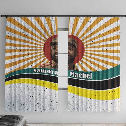 Samora Machel Window Curtain Radiant Sunburst Bold Anti-Colonial Quote Mozambique Liberation - African Revolutionary Art - African Pride
