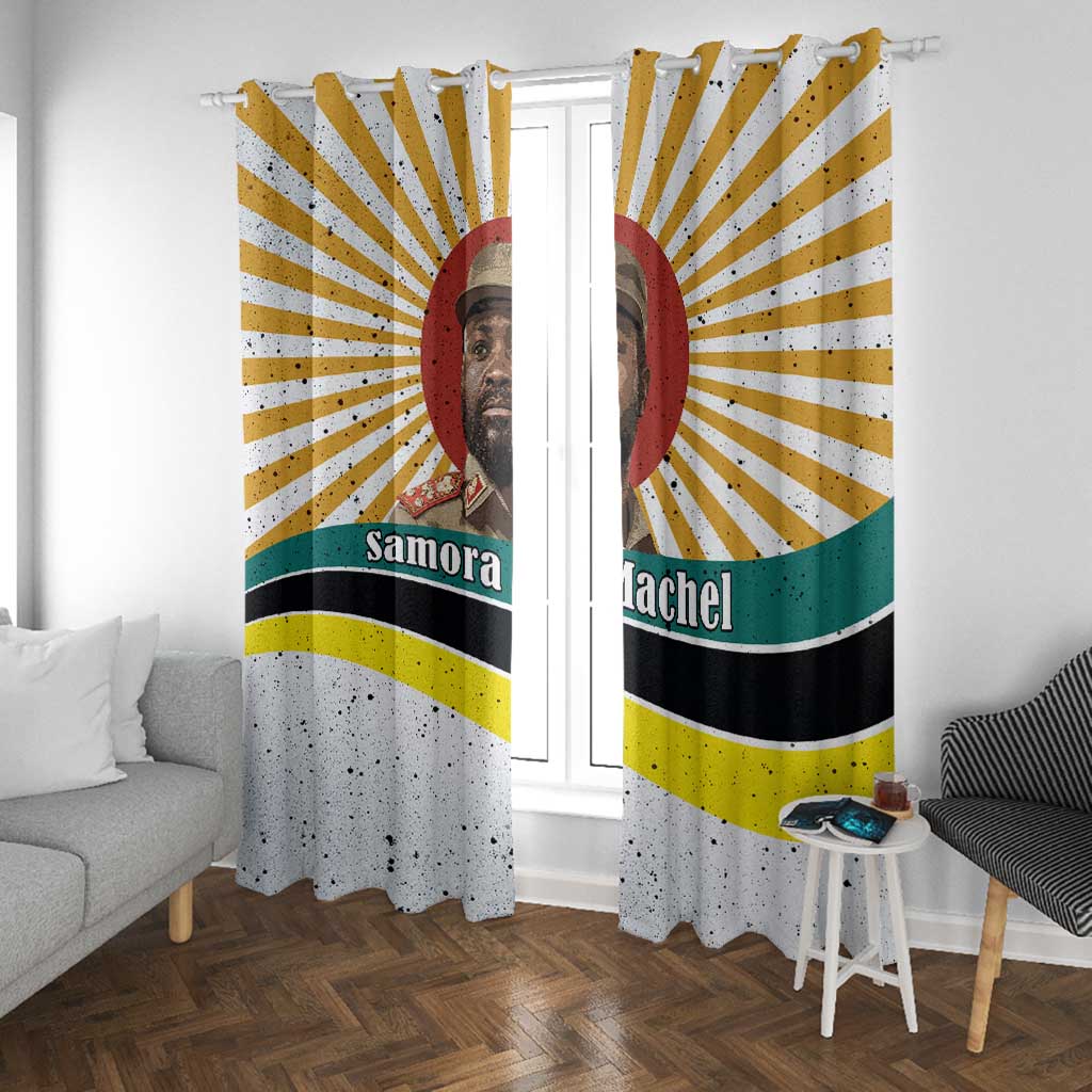 Samora Machel Window Curtain Radiant Sunburst Bold Anti-Colonial Quote Mozambique Liberation - African Revolutionary Art - African Pride