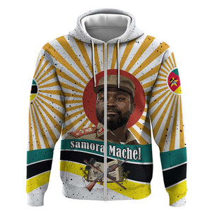 Samora Machel Zip Hoodie Radiant Sunburst Bold Anti-Colonial Quote Mozambique Liberation - African Revolutionary Art - African Pride