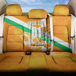 Personalized Ivory Coast Football Back Car Seat Cover Elephant Mascot Flag - Comic Style Graphic