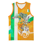 Personalized Ivory Coast Football Basketball Jersey Elephant Mascot Flag - Comic Style Graphic