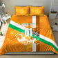 Personalized Ivory Coast Football Bedding Set Elephant Mascot Flag - Comic Style Graphic