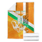 Personalized Ivory Coast Football Blanket Elephant Mascot Flag - Comic Style Graphic