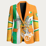 Personalized Ivory Coast Football Blazer Elephant Mascot Flag - Comic Style Graphic