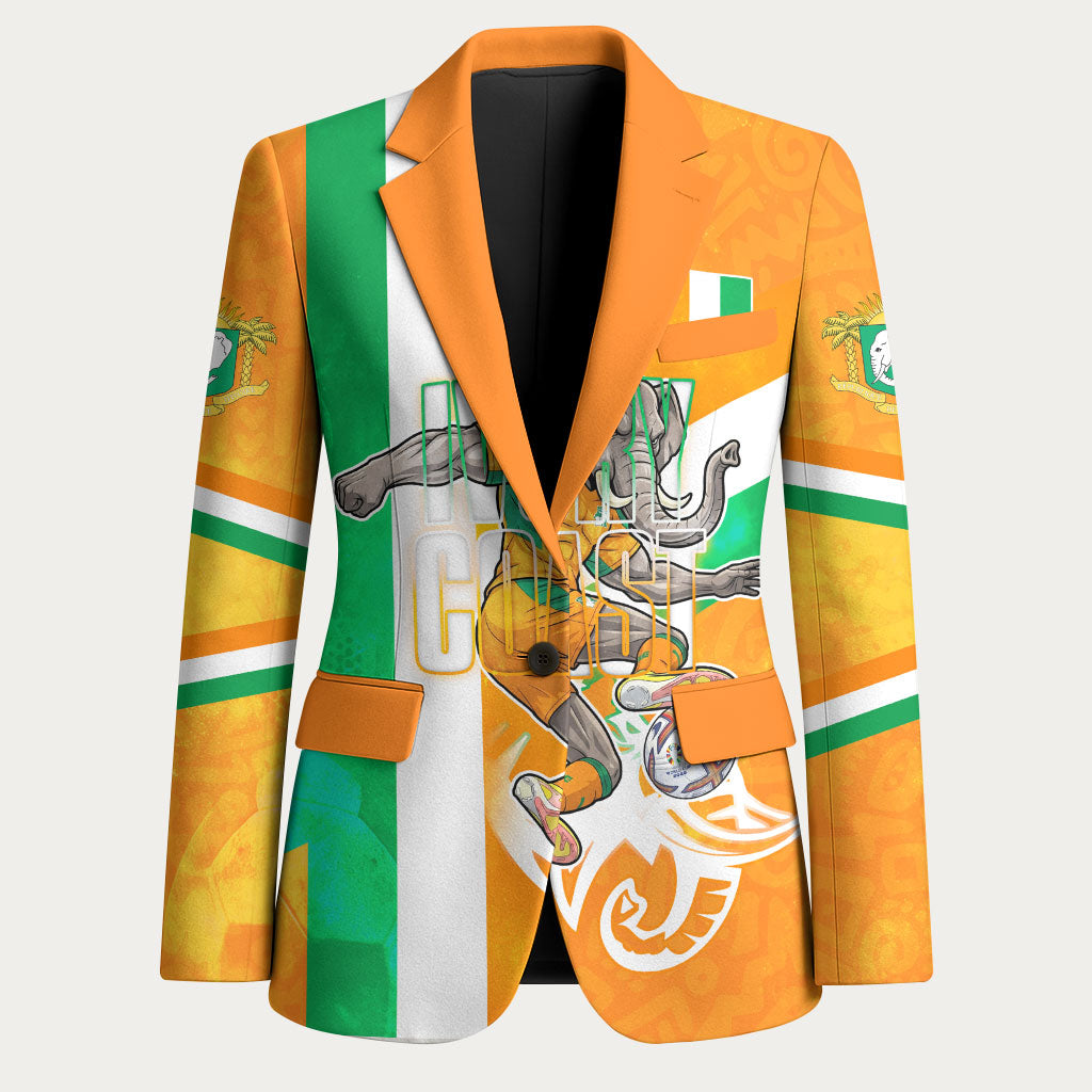 Personalized Ivory Coast Football Blazer Elephant Mascot Flag - Comic Style Graphic