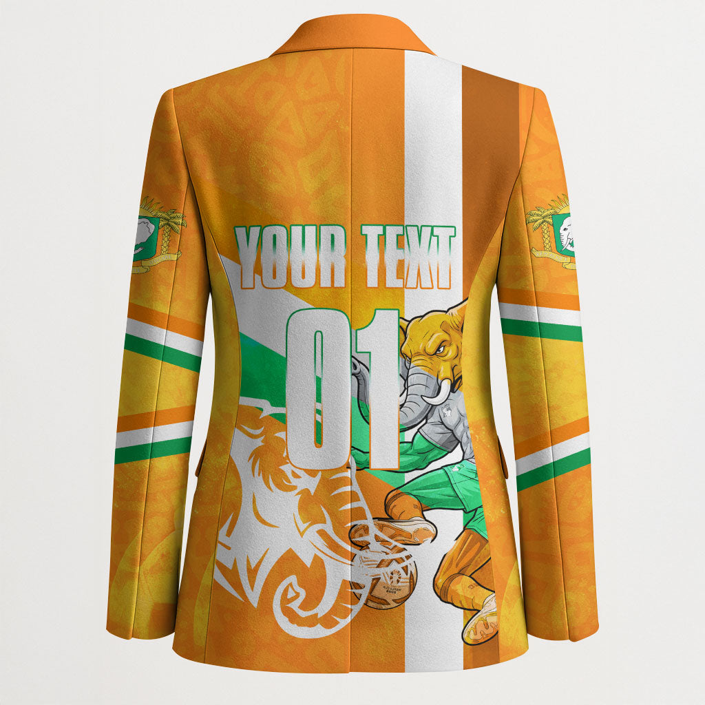 Personalized Ivory Coast Football Blazer Elephant Mascot Flag - Comic Style Graphic