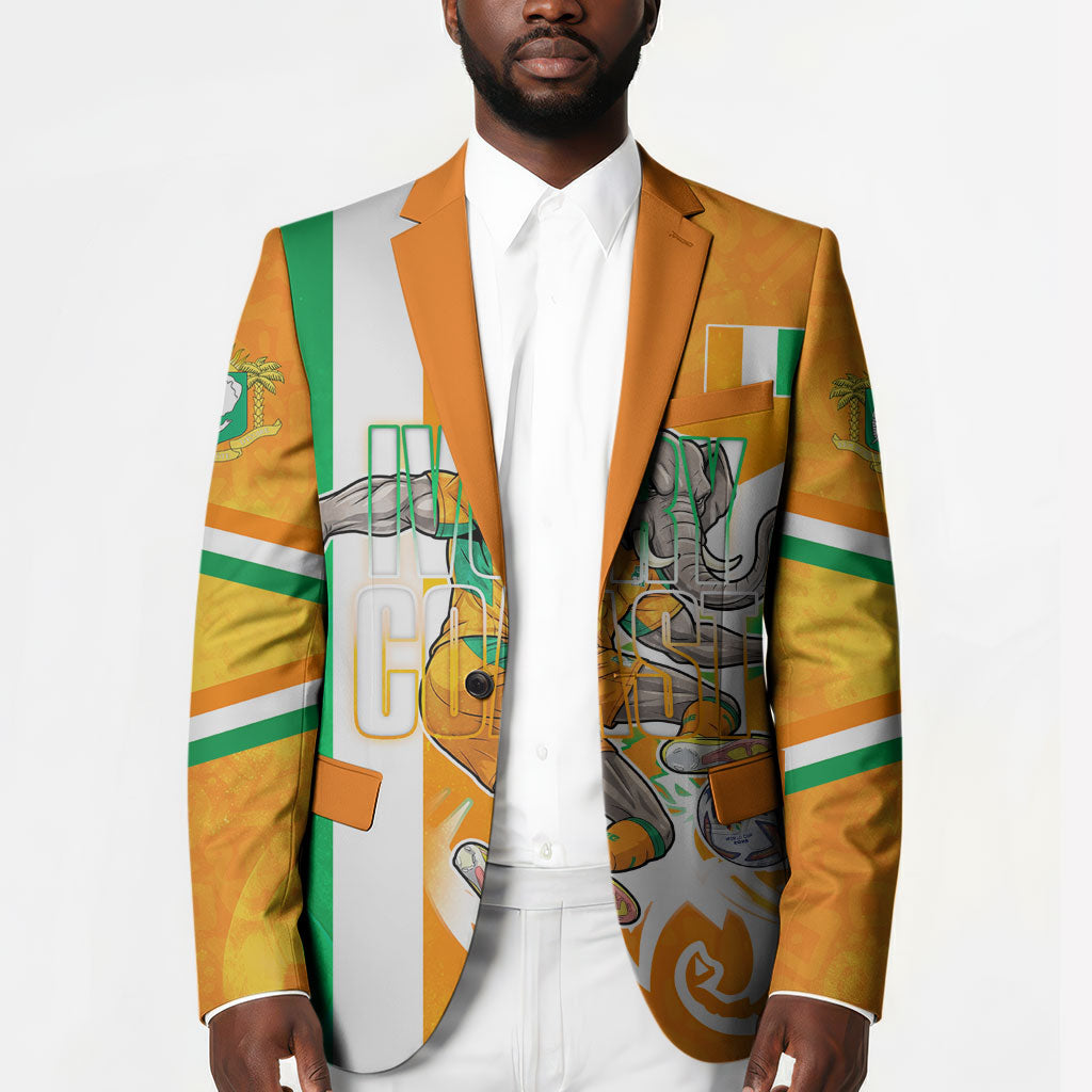 Personalized Ivory Coast Football Blazer Elephant Mascot Flag - Comic Style Graphic