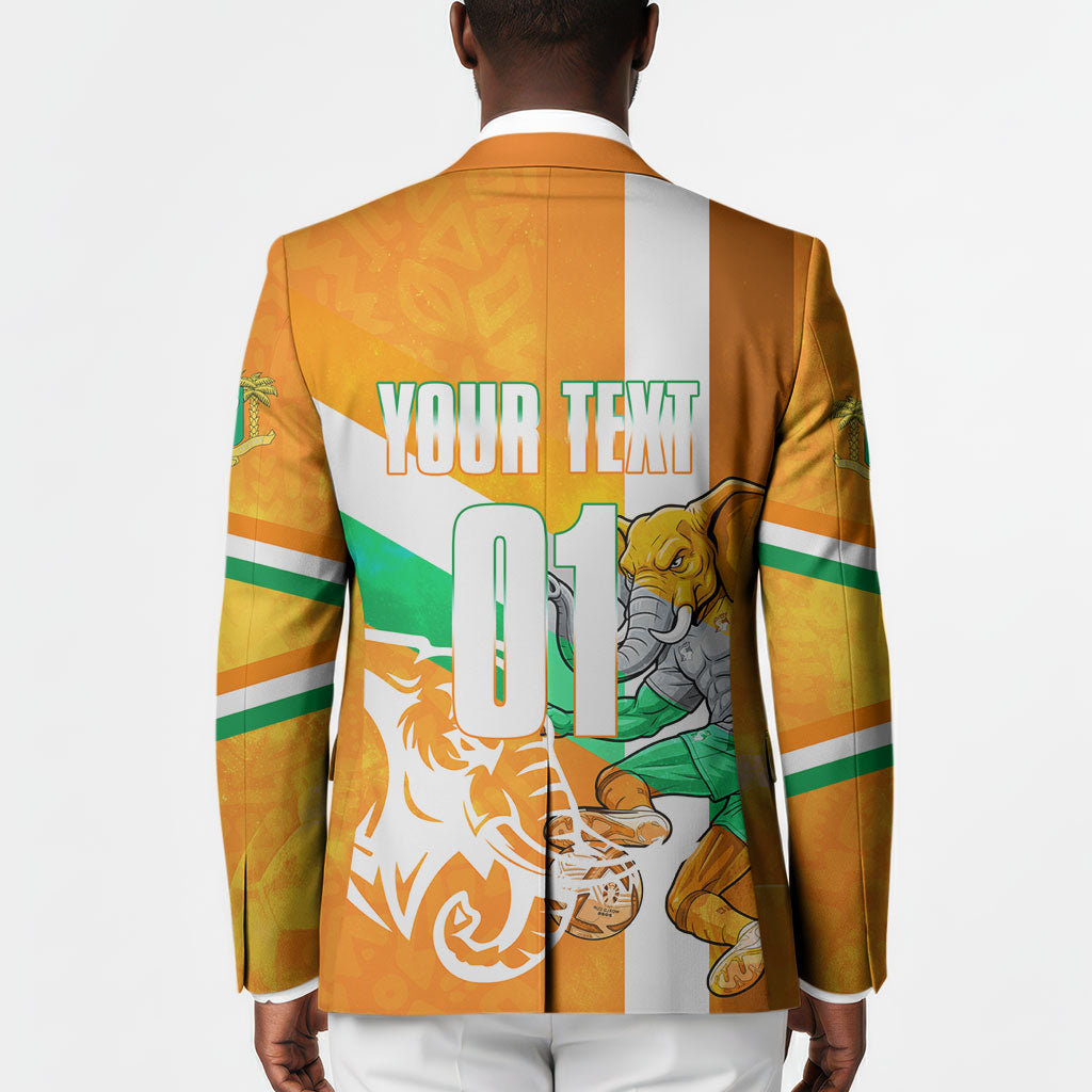 Personalized Ivory Coast Football Blazer Elephant Mascot Flag - Comic Style Graphic
