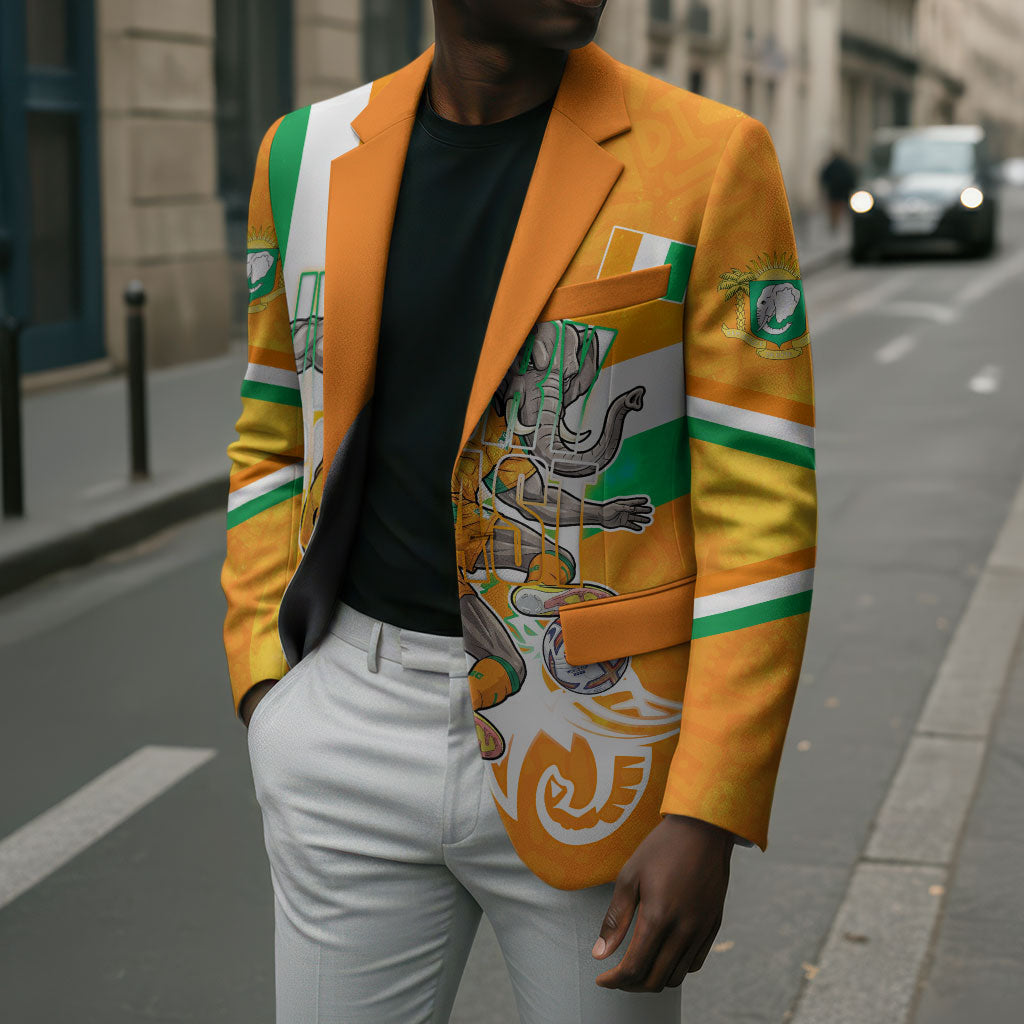 Personalized Ivory Coast Football Blazer Elephant Mascot Flag - Comic Style Graphic