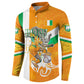 Personalized Ivory Coast Football Button Sweatshirt Elephant Mascot Flag - Comic Style Graphic