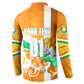 Personalized Ivory Coast Football Button Sweatshirt Elephant Mascot Flag - Comic Style Graphic