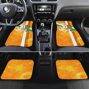 Personalized Ivory Coast Football Car Mats Elephant Mascot Flag - Comic Style Graphic