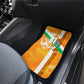 Personalized Ivory Coast Football Car Mats Elephant Mascot Flag - Comic Style Graphic